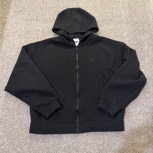 adidas Black Full-Zip Hooded Sweatshirt
